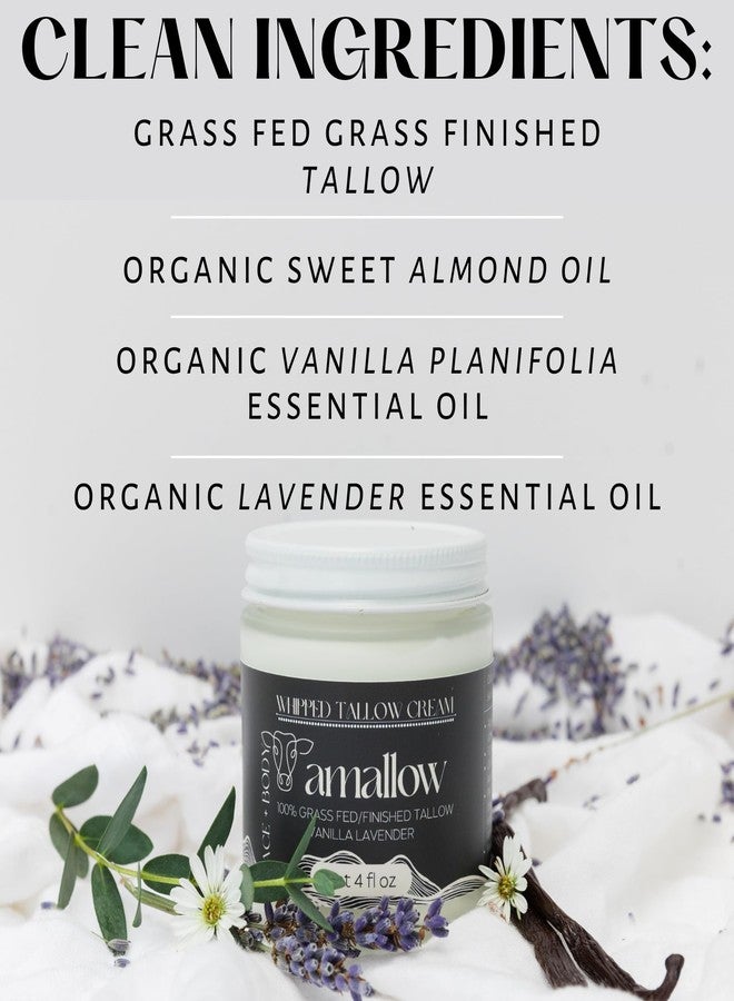 Amallow 100% Grass Fed Beef Tallow for Skin Care - Face + Body - Whipped Moisturizer - Natural Lotion, 4 FL. oz. (Vanilla Lavender) - Image 3