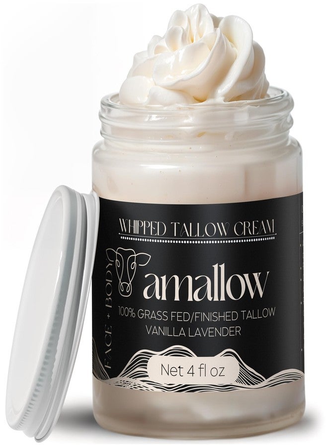 Amallow 100% Grass Fed Beef Tallow for Skin Care - Face + Body - Whipped Moisturizer - Natural Lotion, 4 FL. oz. (Vanilla Lavender) - Image 1