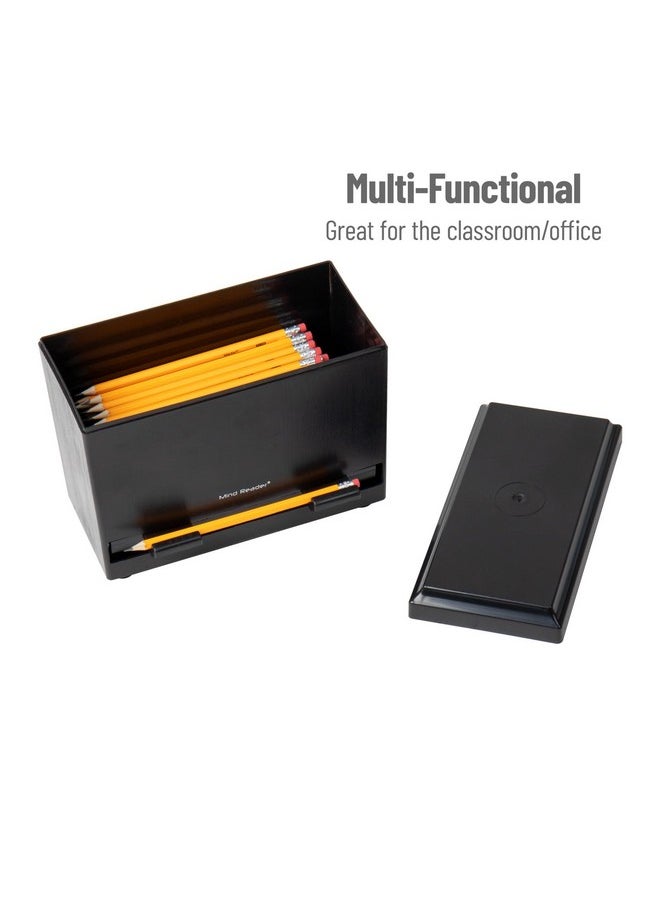 Mind Reader Mind Reader Straw Dispenser, Pencil Dispenser, Classroom Must Have, Restaurant Supply, Plastic, 9.25"L x 4.5"W x 7.5"H, Black  - Image 5