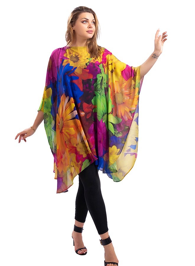 Zmurud "Chiffon Poncho - Printed "  - Image 1