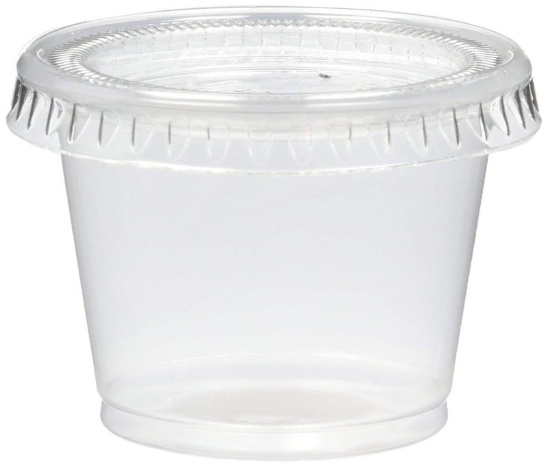 Reditainer - Plastic Disposable Portion Cups - The Souffle Cup (1 Ounce, Package of 100 Cups With Lids)