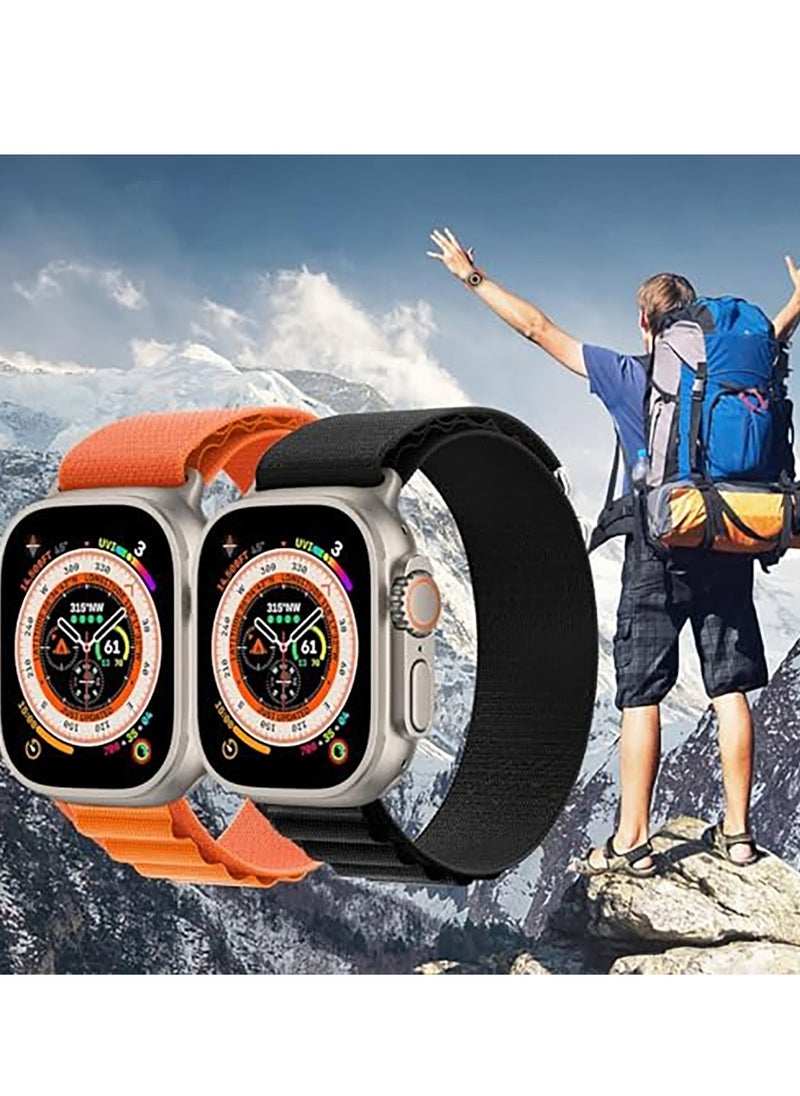 Generic - Trail/Alpine Loop Nylon Band Compatible with Apple Watch Ultra 2/Ultra Band 49mm 45mm 44mm 42mm, Adjustable with Metal C-Hook Strap for iWatch Ultra Series 9/8/7/6/5/4/3/2/1/SE2/SE - Image 1