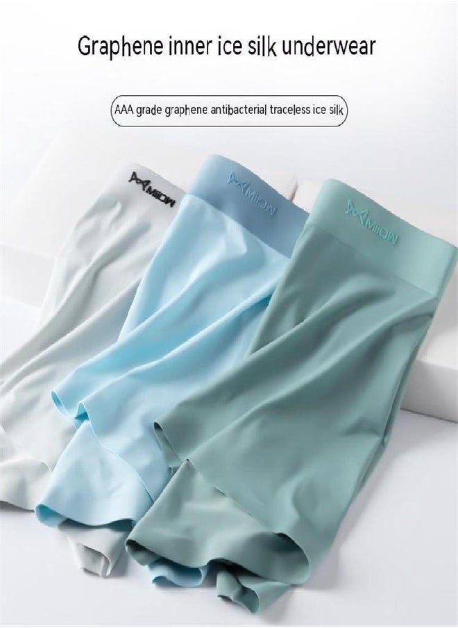 MIIOW - 3Pcs  Seamless Boxer Men Underwear Ice Silk Graphene Antibacterial Boxershorts Underpants Panties Underware Trunks - Image 1