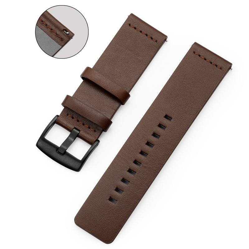 erorex For Huawei / Samsung Gear S3 / S2 Leather Watch Band Universal Quick Release Watch Band, Color: Brown Black Buckle(22Mm) - Image 4