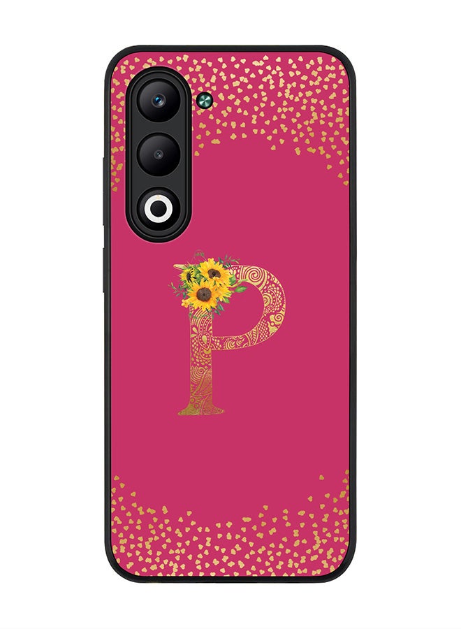 Stylizedd For Oppo A5 5G / A5 4G Case,Slim fit Camera Protection, Shockproof Thin Phone cover  - Custom Floral Monogram - P ( Deep Pink )