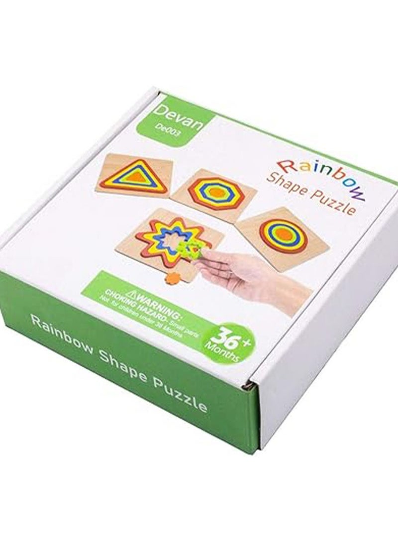 عام **مجموعة من 4 ألغاز خشبية ملونة على شكل قوس قزح - ألعاب تشكيل الألوان والفرز والترتيب والتطابق، مثالية للأطفال في مرحلة ما قبل المدرسة ورياض الأطفال، هدية عيد ميلاد للأطفال.** - Image 4