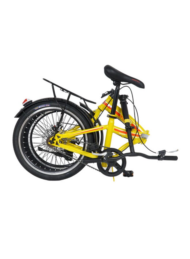 Vego Folding Bike || 20 Inch Wheel Size || Single Speed|| Kids Unisex || Adjustable Seat || Yellow - Image 4