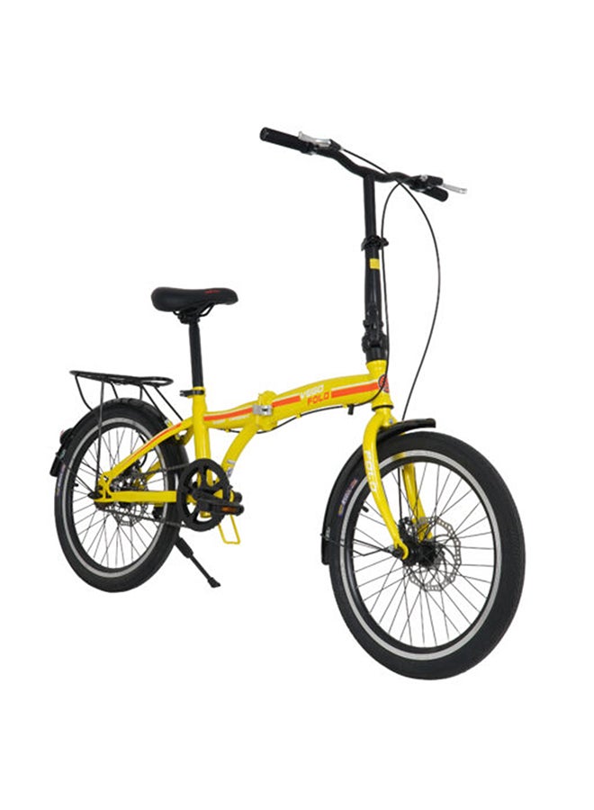Vego Folding Bike || 20 Inch Wheel Size || Single Speed|| Kids Unisex || Adjustable Seat || Yellow - Image 3