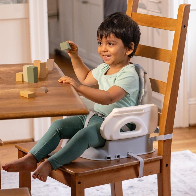 ingenuity كرسي تعزيز قابل للطي من إنجينيتي ديلوكس كومفورت بارتفاع قابل للتعديل ومبطن وخفيف الوزن رمادي 6M3Y - Image 2