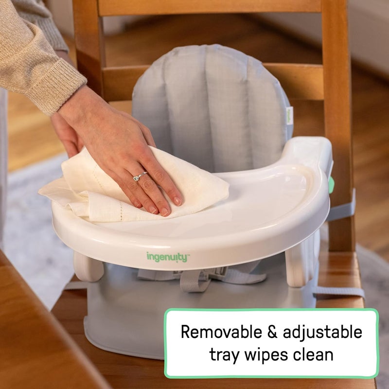 ingenuity كرسي تعزيز قابل للطي من إنجينيتي ديلوكس كومفورت بارتفاع قابل للتعديل ومبطن وخفيف الوزن رمادي 6M3Y - Image 4