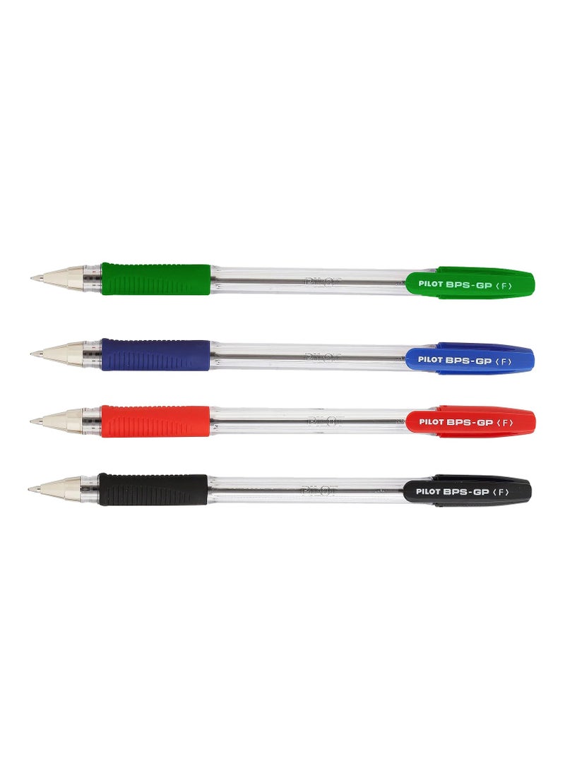 Pilot BPS-GP Fine Ballpoint Pen Black, Blue, Green & Red 0.7mm