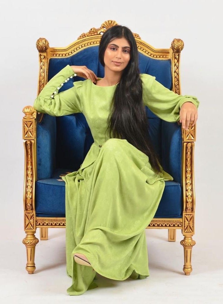 Apple maxi dress with French sleeves, luxurious cotton fabric, available in multiple sizes - Image 2
