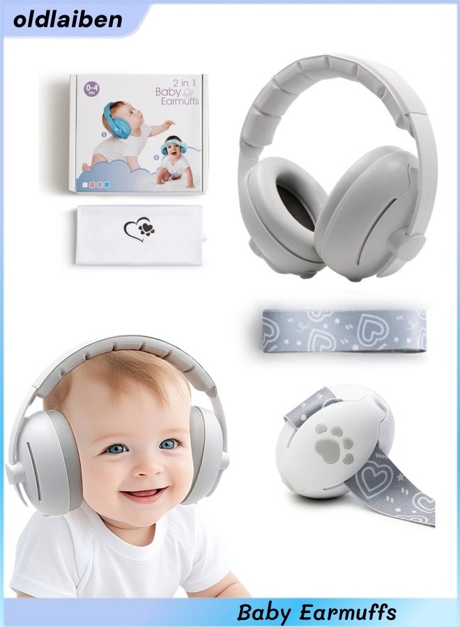 الدليبن سدادات أذن للأطفال، سدادات أذن قابلة للتعديل لتخفيف الضوضاء، حماية أذن للأطفال الرضع والأطفال الصغار، سدادات أذن قابلة للتعديل لحماية الأذن، سماعات رأس عازلة للضوضاء، عصابة رأس فريدة من نوعها لملاءمة آمنة ومريحة، لحماية الأذن، النوم، مستلزمات السفر للأطفال - Image 1