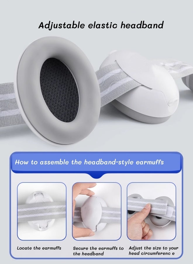الدليبن سدادات أذن للأطفال، سدادات أذن قابلة للتعديل لتخفيف الضوضاء، حماية أذن للأطفال الرضع والأطفال الصغار، سدادات أذن قابلة للتعديل لحماية الأذن، سماعات رأس عازلة للضوضاء، عصابة رأس فريدة من نوعها لملاءمة آمنة ومريحة، لحماية الأذن، النوم، مستلزمات السفر للأطفال - Image 5