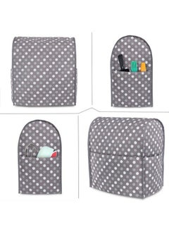 LUXJA Dust Cover Compatible With 68 Quart Stand Mixer Cloth Cover With Pockets For Stand Mixer And Extra Accessories (Compatible With 68 Quart Stand Mixer) Gray Dots  - Image 4