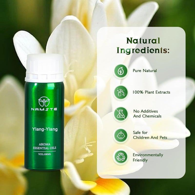 3.38 Fl. Oz Ylang-Ylang Aroma Essential Oil - 100% Pure And Natural Essential Oils for Diffusers | Aromatherapy Oil for Relaxation, Sleep - Image 3