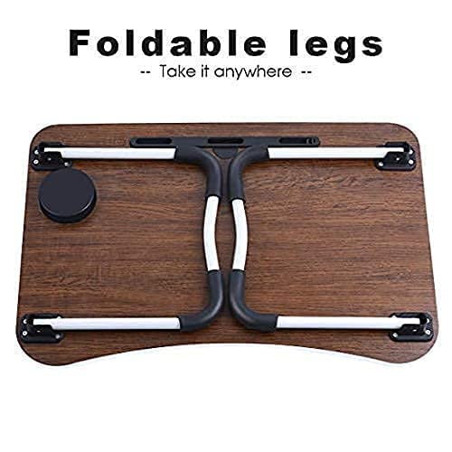 YAJNAS Wooden Multipurpose Foldable Laptop Table with Cup	 Holder|Table Holder Study Table,Breakfast Table,Foldable and Portable Table|Color-Pink,380 mm, 590 mm - Image 3