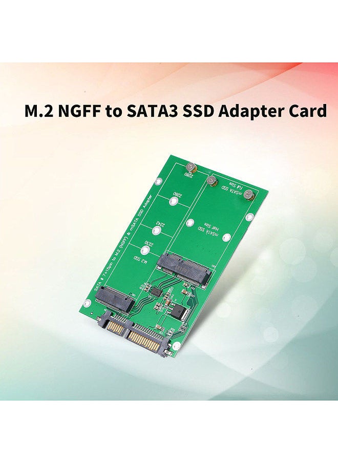 Generic - M.2 NGFF to SATA Adapter Card MSATA SSD to SATA III Converter Support 2230 2242 2260 2280 - Image 1