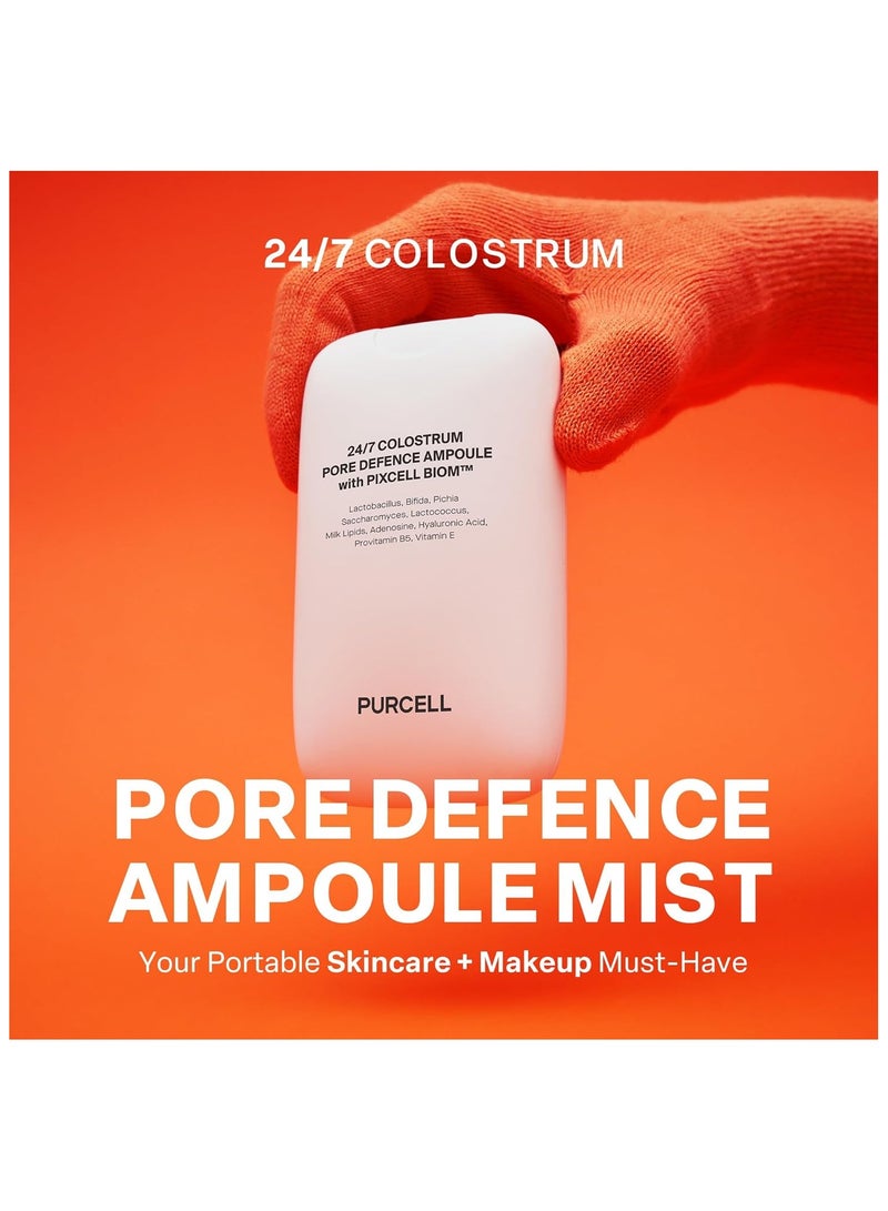 PURCELL بروسيل 24/7 كولستروم أمبول ميست - بشرة زجاجية بترطيب طويل الأمد، بشرة ناعمة خالية من المسام، للاستخدام قبل وبعد المكياج، يحتوي على حمض الهيالورونيك والفيتامينات، مناسب لجميع أنواع البشرة، 1.85 أونصة سائلة. - Image 2