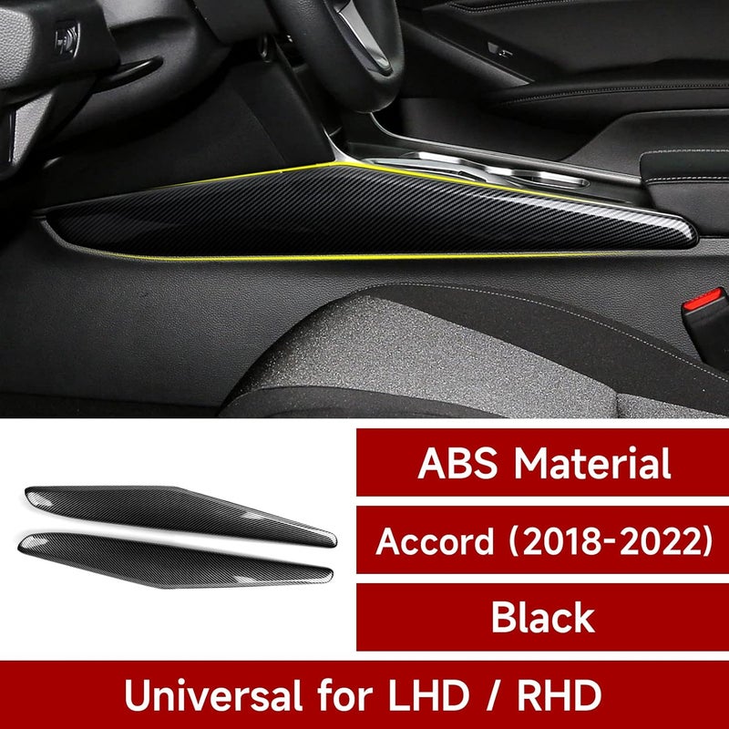 BRMYL Side Gear Shift Panel Strips Decals for Honda Accord 10th Gen (2018-2022) - ABS Carbon Fiber Interior Stickers - Image 2
