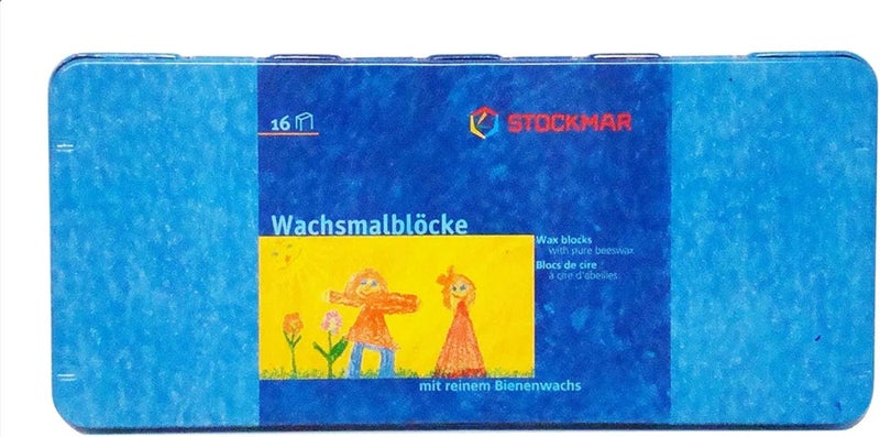 Stockmar 16 Blocks Waterproof Beeswax Paint Blocks in Tin Box - Image 2