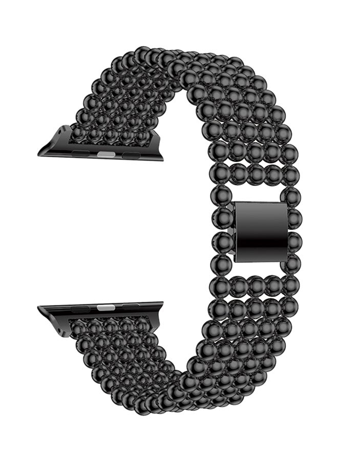 ISank Round Beads Replacement Band For Apple Watch Series 3/2/1 Black - Image 1