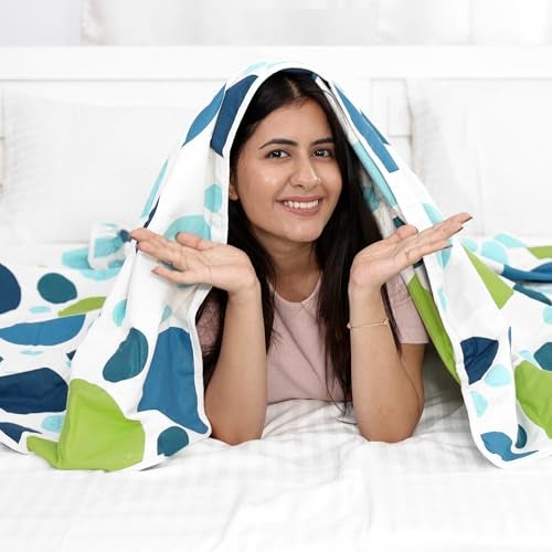 Divine Casa 120 GSM Cotton Printed Soft Lightweight Winter Dohar,AC Blanket,for Single Bed Size (43 x 86 inches, Blue Grotta)| TC - 120 - Image 5