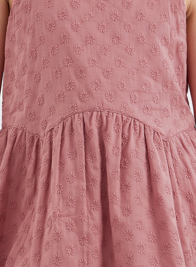 ستايلي فستان بناتي وردي قطن شيفلي - Image 3