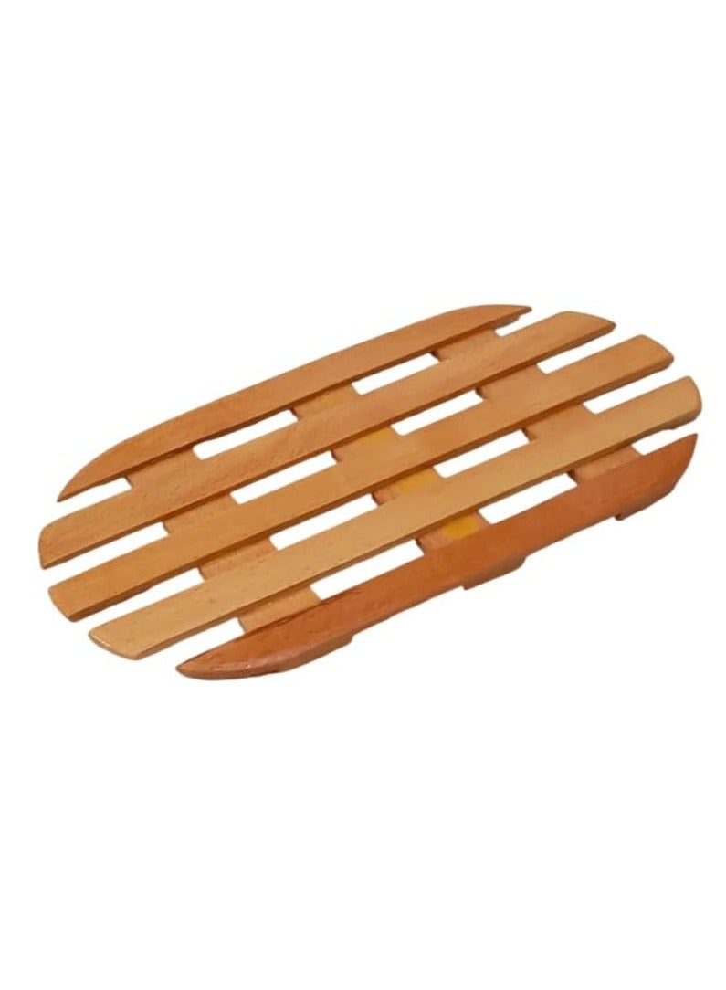 Rectangular beech wood hot pot coaster, strong material, size 45 x 25 cm (2 pieces) - Image 1
