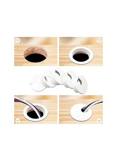 PROMASS promass 6pcs Desk Grommet 1-3/8 inch Table Plastic Wire Cord Cable Grommets Hole Cover, for Office and Home PC Desk Cable Cord Management Organizer (White)  - Image 5