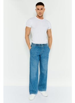 Jack Jones Men Regular Fit Washed Jogger Pant, Blue  - Image 2
