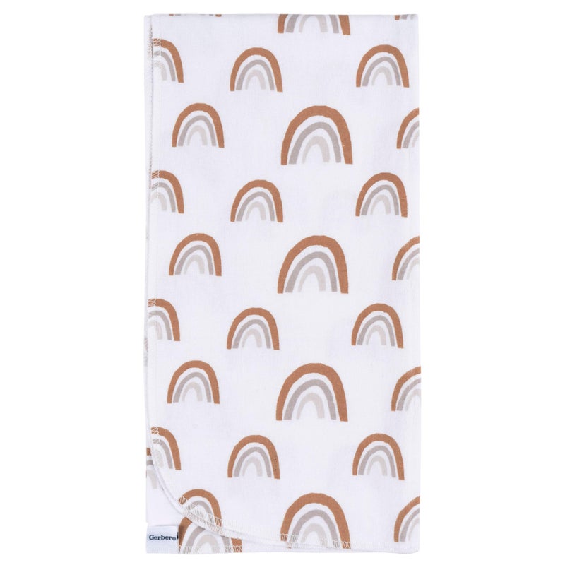 Gerber Unisex Baby 100% Cotton Flannel Receiving Blankets 30x30 Inches (Pack of 4), Boho Rainbow, One Size - Image 5