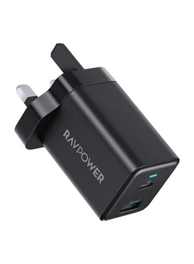 راف باور شاحن جداري راف باور بايونير 45 واط بمنفذ USB-C ومنفذ USB-A - اسود أسود - Image 1