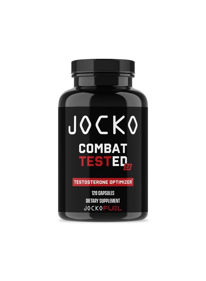 Jocko Fuel Test Booster for Men - Natural Endurance, Stamina, & Strength Booster - Muscle Builder for Men & Nitric Oxide Support with Ginger Root, Shilajit, & Tongkat Ali, 120ct (30 Servings)  - Image 1
