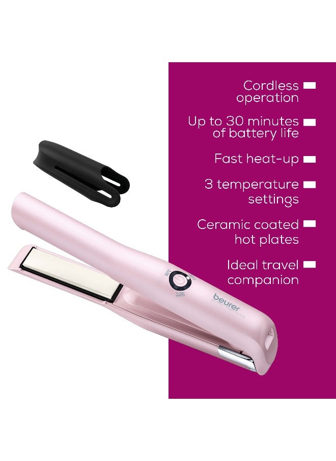Beurer - HS20 Cordless Rechargeable Hair Straightener, USB Charging Cable, 3 Fast-Heating Temperature Settings, Heat-Resistant Cover, Ideal For Travelling - Image 1