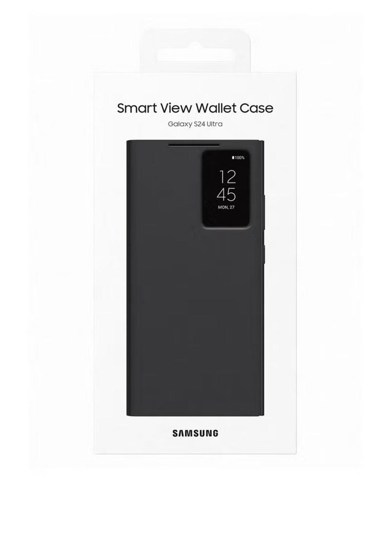 حافظة محفظة ذكية لهاتف Galaxy S24 Ultra باللون الأسود - Image 3