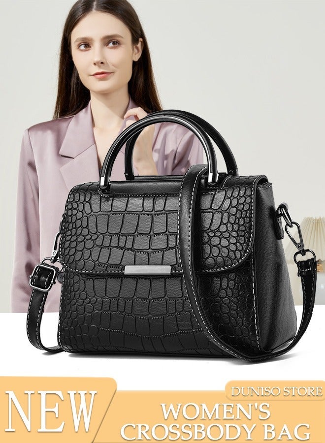 DUNISO Women's Vintage Handbags Faux Leather Shoulder Bag Ladies Fashion Designer Satchel Crossbody Bag with Adjustable Strap for Ladies - Image 1