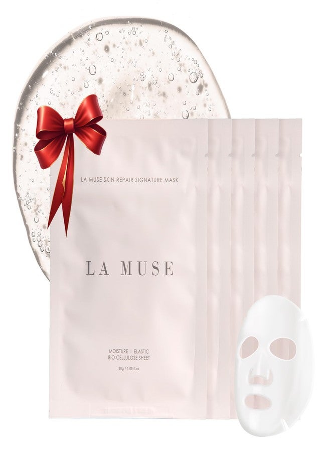 LA MUSE Biocellulose Signature Face Mask(5ea | Deep Hydrating, Tightening & Firming Care for Skin Repair | Rejuvenating & Moisturizing | Cooling & Soothing Sensitive Skin | Face Mask Korean Skin Care - Image 1