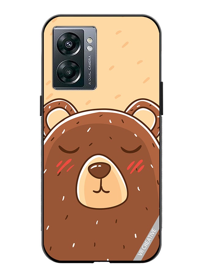 VR CREATIVE Protective Case Cover For Oppo A57 5G Sleeping Bear Design Multicolour - Image 1