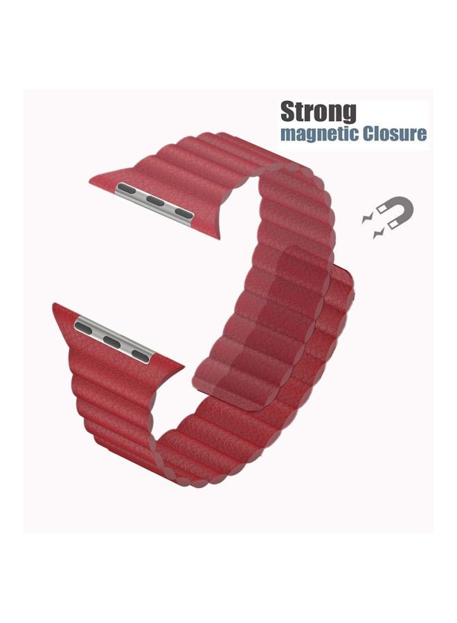 NIBEMINENT Replacement Band For Apple Watch Series 1/2/3/4 38mm Red - Image 2