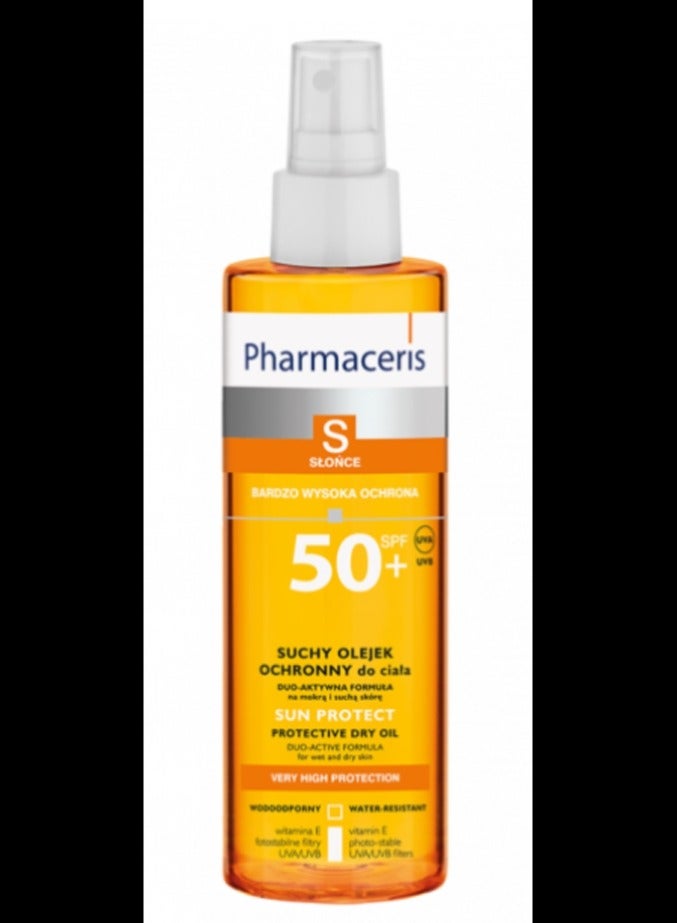 فارماسيريس دكتور إيرينا إيريس فارماسيريس (50+ Spf) زيت جاف واقي من الشمس | واقي شمسي مضاد للحساسية للبشرة الحساسة والرقيقة والعادية | يوفر تغذية وترطيبًا مكثفًا للبشرة | 200 مل - Image 1