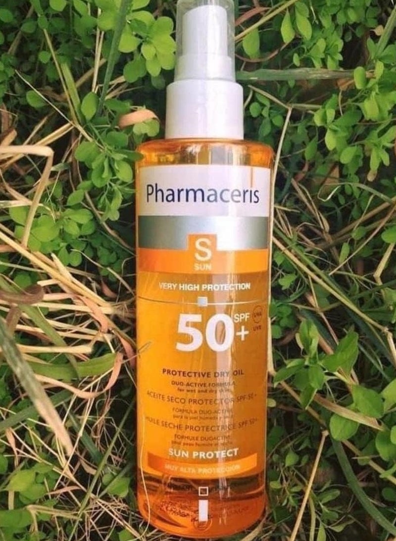 فارماسيريس دكتور إيرينا إيريس فارماسيريس (50+ Spf) زيت جاف واقي من الشمس | واقي شمسي مضاد للحساسية للبشرة الحساسة والرقيقة والعادية | يوفر تغذية وترطيبًا مكثفًا للبشرة | 200 مل - Image 2