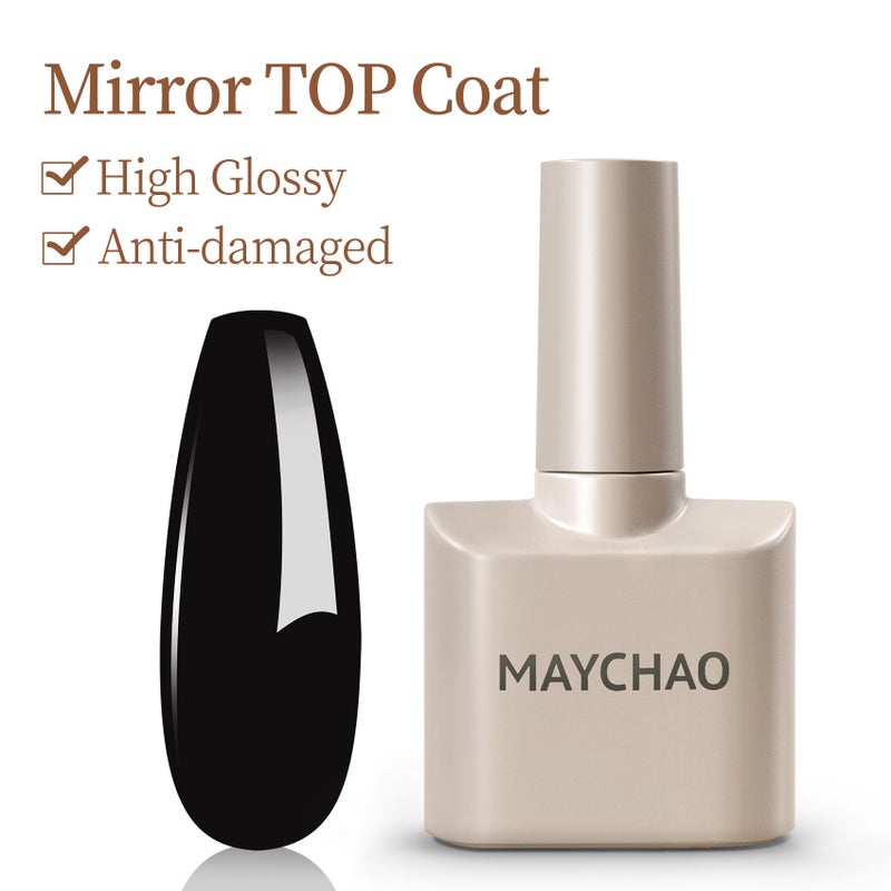 MAYCHAO 2 Pcs 15ml Gel Top and Base Coat Set, Clear Base and No Wipe Shiny Top Coat Gel Nail Polish UV LED Nail Lamp Need Long Lasting Nail Lacquer Art Design Manicure for Women - Image 3