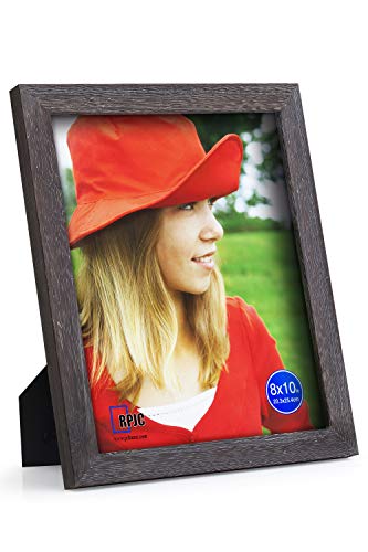 RPJC 8x10 Picture Frames Made of Solid Wood High Definition Glass for Table Top Display and Wall Mounting Photo Frame Driftwood Finish