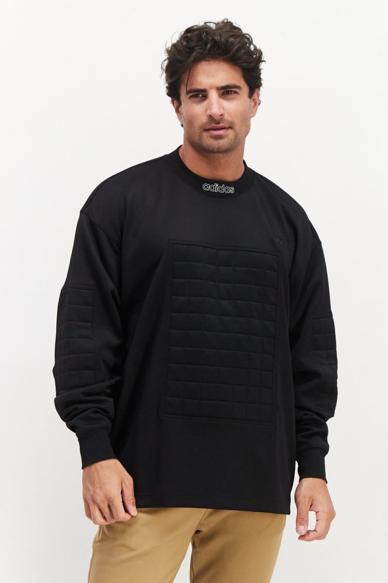adidas Originals Men Sportswear Fit Long Sleeve Outdoor Sweatshirt, Black  - Image 1