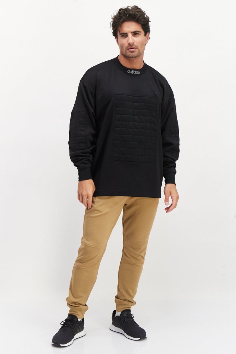 adidas Originals Men Sportswear Fit Long Sleeve Outdoor Sweatshirt, Black  - Image 2