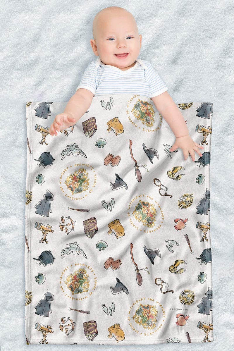 Harry Potter Lightweight Baby Blanket 30X40 Whimsical Icons Unisex for Infants Girls  Boys