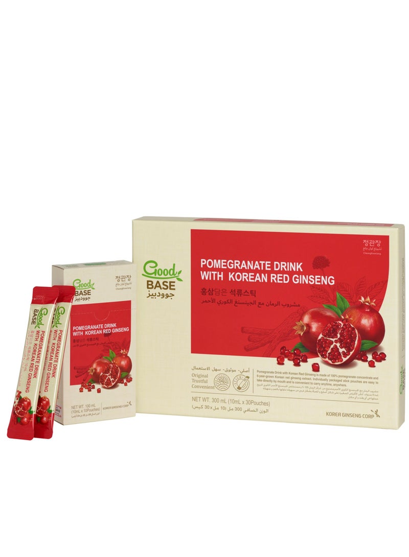 تشونغ كوان جانغ جينسنغ أحمر كوري ١٠٠٪ بنكهة الرمان الغنية | يعزز صحة القلب ويعزز المناعة | يساعد على مكافحة الشيخوخة، غني بمضادات الأكسدة | ٣ علب | ١٠ أكياس في العلبة - Image 1