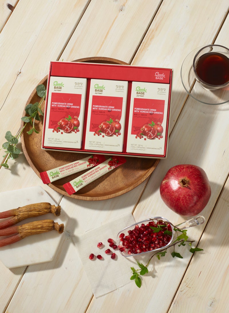 تشونغ كوان جانغ جينسنغ أحمر كوري ١٠٠٪ بنكهة الرمان الغنية | يعزز صحة القلب ويعزز المناعة | يساعد على مكافحة الشيخوخة، غني بمضادات الأكسدة | ٣ علب | ١٠ أكياس في العلبة - Image 4