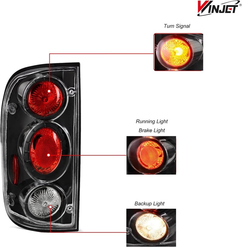 Winjet WJ20-0046-04 Altezza Tail Lights (Pair) - Black/Clear for Toyota Tacoma - Image 3